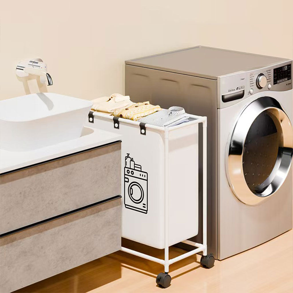 Panier à linge sur roulettes pour vêtements sales en salle de bain – سلة تجميع الملابس الغسيل تنزوت