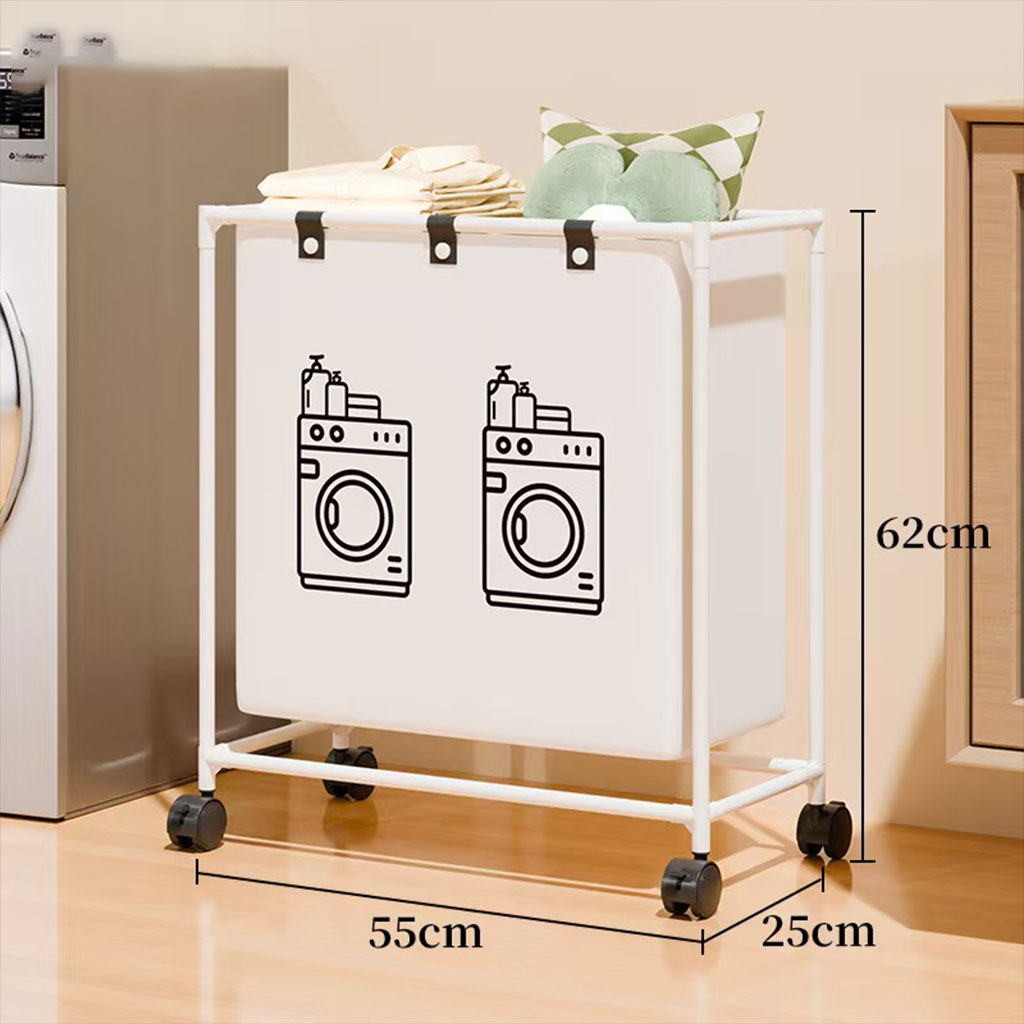 Panier à linge sur roulettes pour vêtements sales en salle de bain – سلة تجميع الملابس الغسيل تنزوت