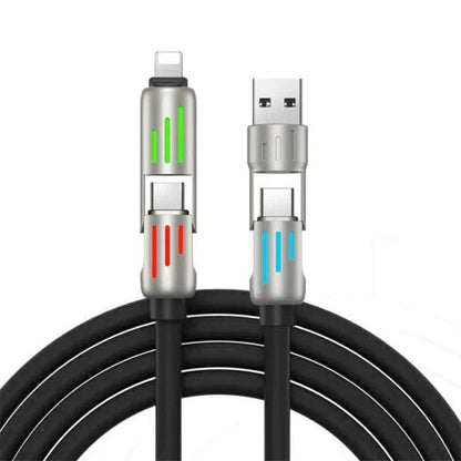 Câble de charge multifonction 4 en 1 USB C, A et Lightning 240W – كابل شحن متعدد الرؤوس - تنزوت