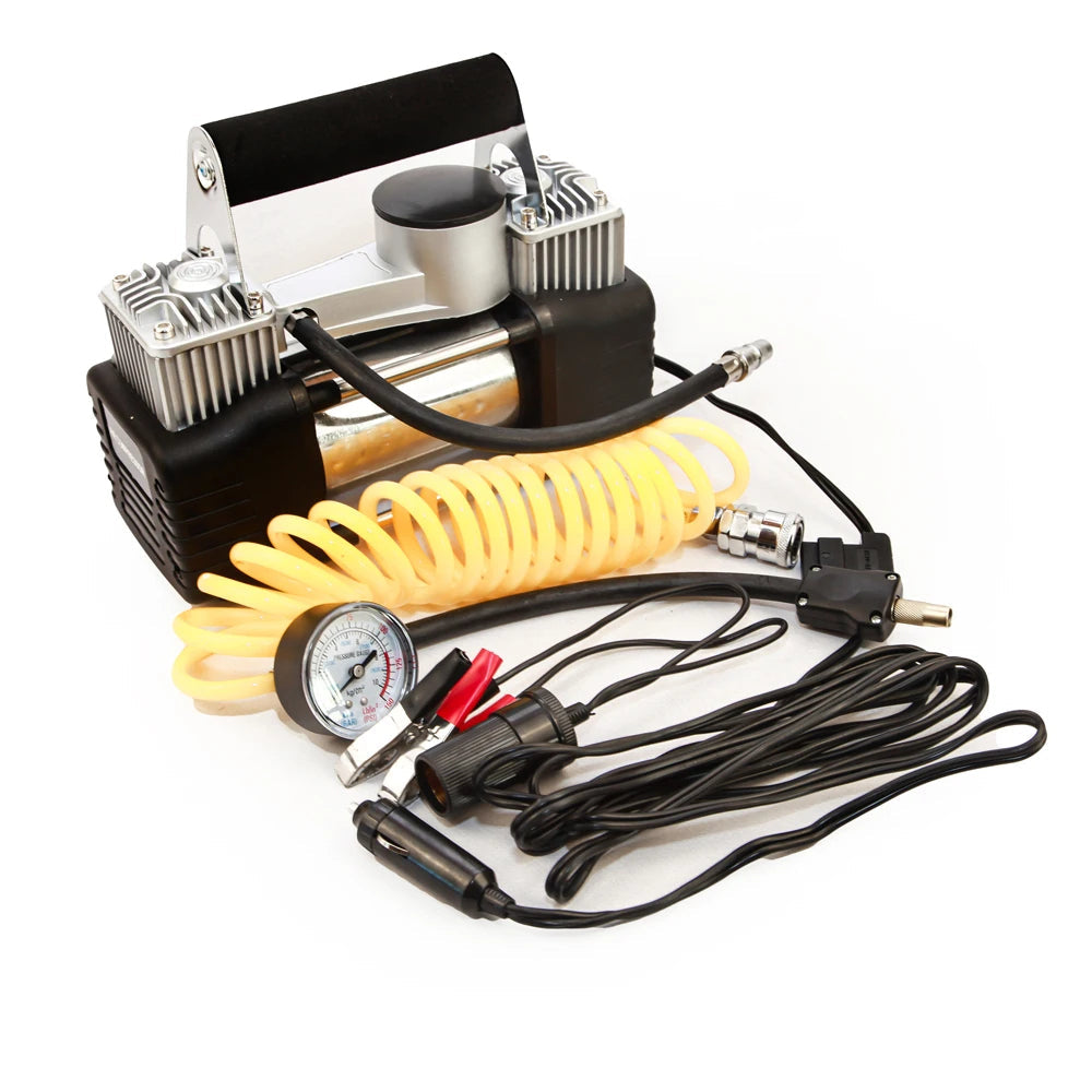 Compresseur automobile à double piston, 70 L/min, tuyau de 3 mètres, 12 V - تنزوت