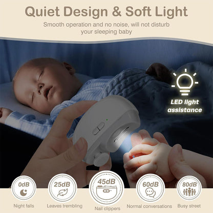 Coupe-ongles électrique 2 en 1 avec lumière LED – جهاز تقليم الأظافر للصغار والكبار تنزوت
