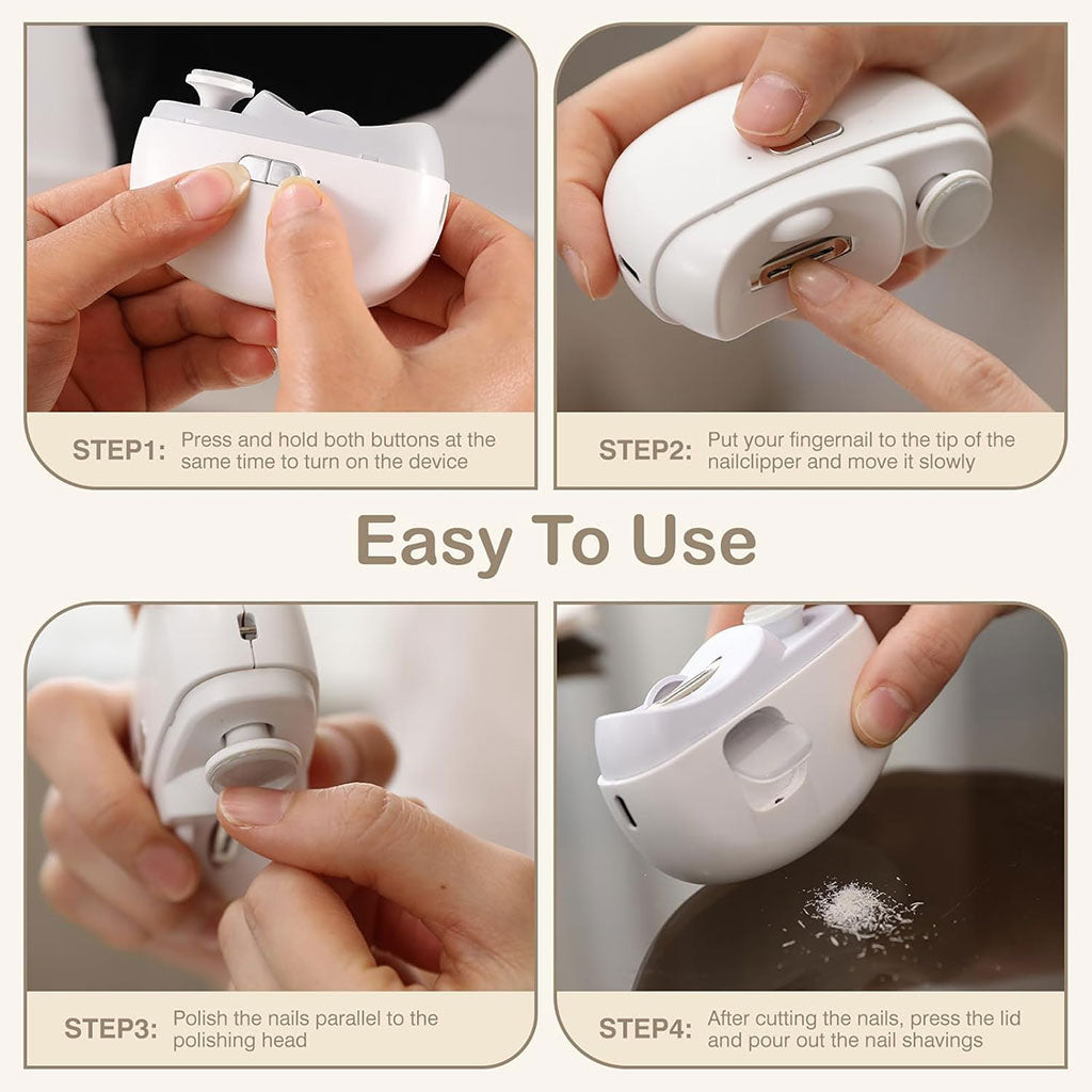 Coupe-ongles électrique 2 en 1 avec lumière LED – جهاز تقليم الأظافر للصغار والكبار تنزوت