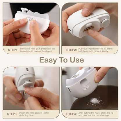 Coupe-ongles électrique 2 en 1 avec lumière LED – جهاز تقليم الأظافر للصغار والكبار تنزوت