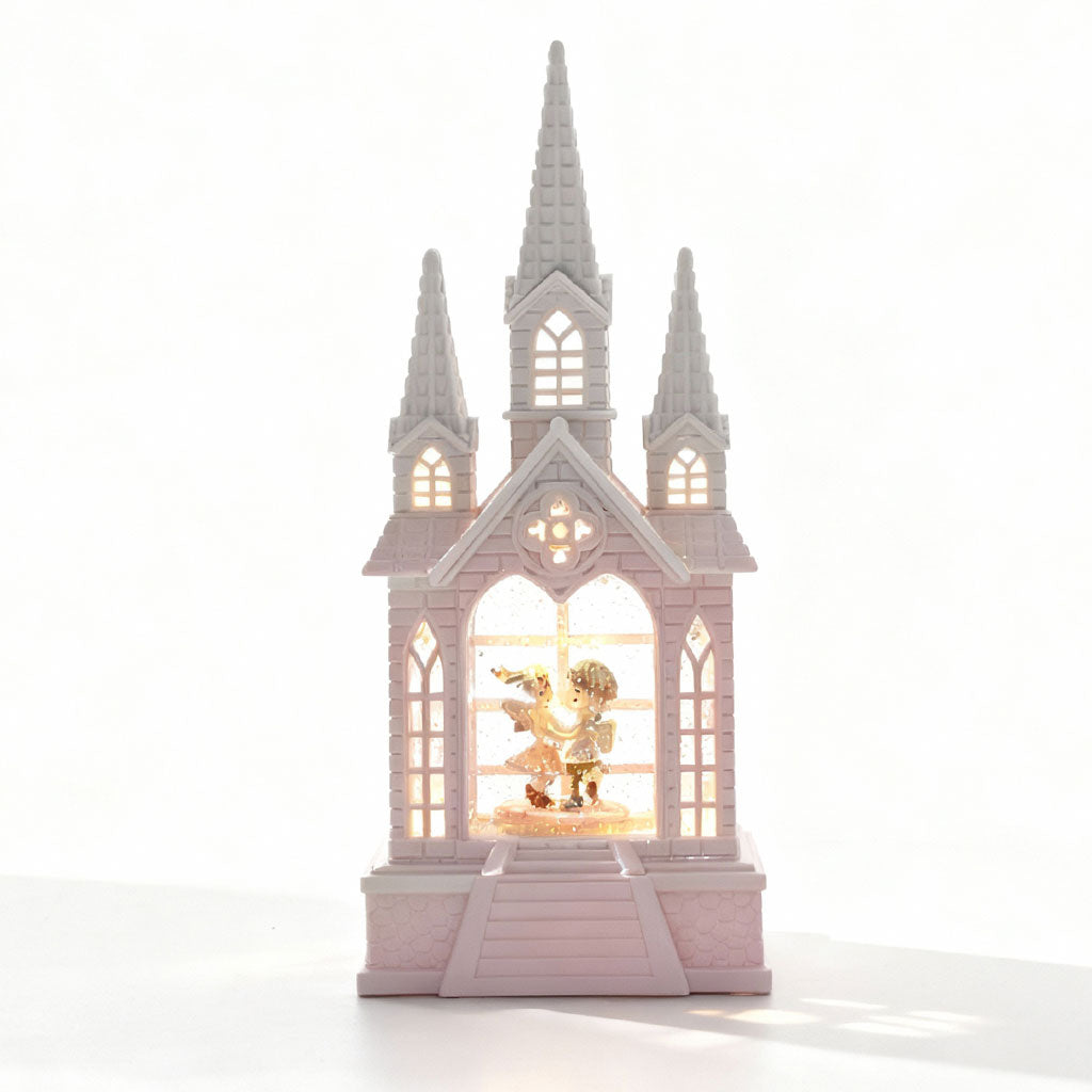 Château à neige lumineux avec paillettes tourbillonnantes – ديكور قلعة الثلج - تنزوت