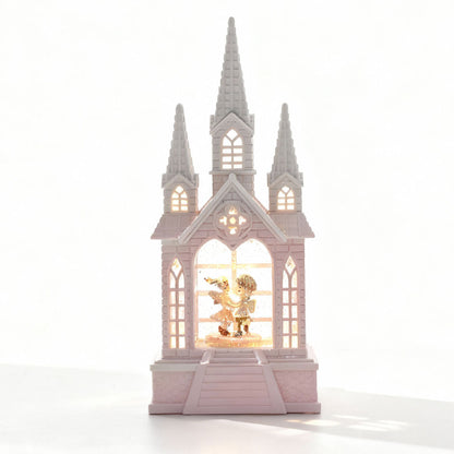Château à neige lumineux avec paillettes tourbillonnantes – ديكور قلعة الثلج - تنزوت
