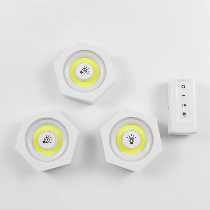 Kit de 3 lampes Led Hexagone sans fil avec télécommande تنزوت