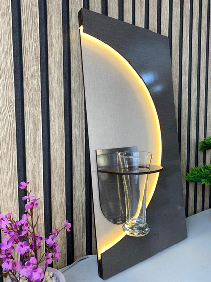 Panneau Mural Décoratif avec Éclairage LED Design Moderne en Bois V4 - تنزوت