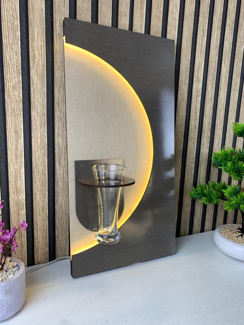 Panneau Mural Décoratif avec Éclairage LED Design Moderne en Bois V4 - تنزوت
