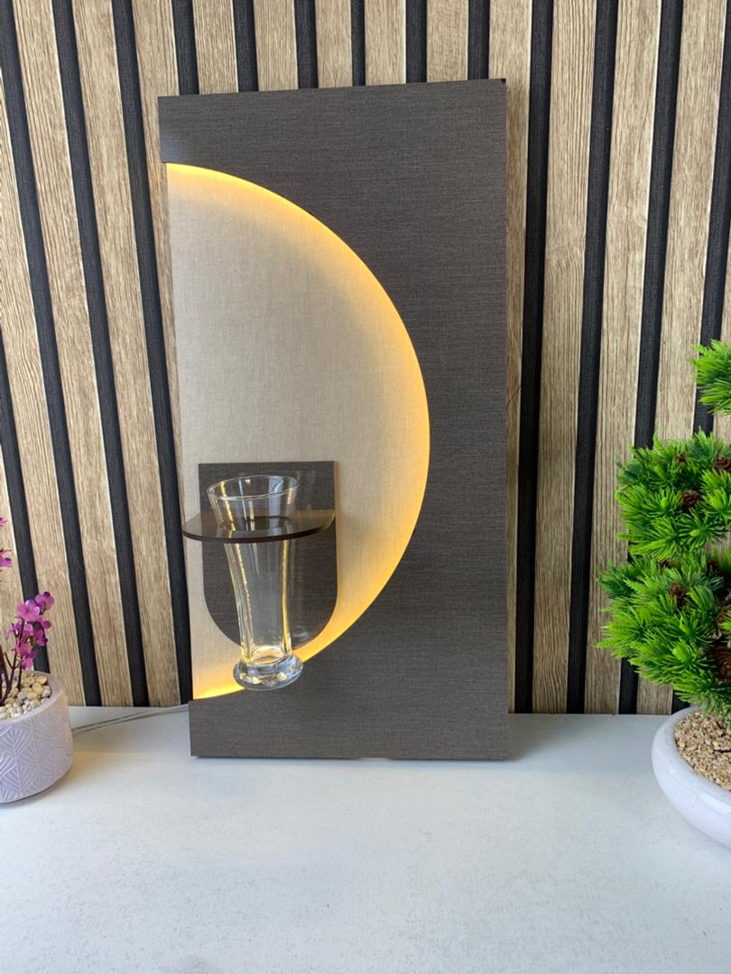 Panneau Mural Décoratif avec Éclairage LED Design Moderne en Bois V4 - تنزوت