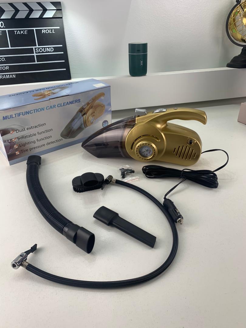 Aspirateur Portable 4 en 1 pour Voiture avec Gonfleur de Pneu Numérique – مكنسة كهربائية وجهاز نفخ العجلات - تنزوت