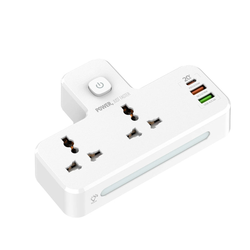 Prise de charge rapide domestique multifonctionnelle avec veilleuse QC 3.0 et système de sécurité enfants - تنزوت