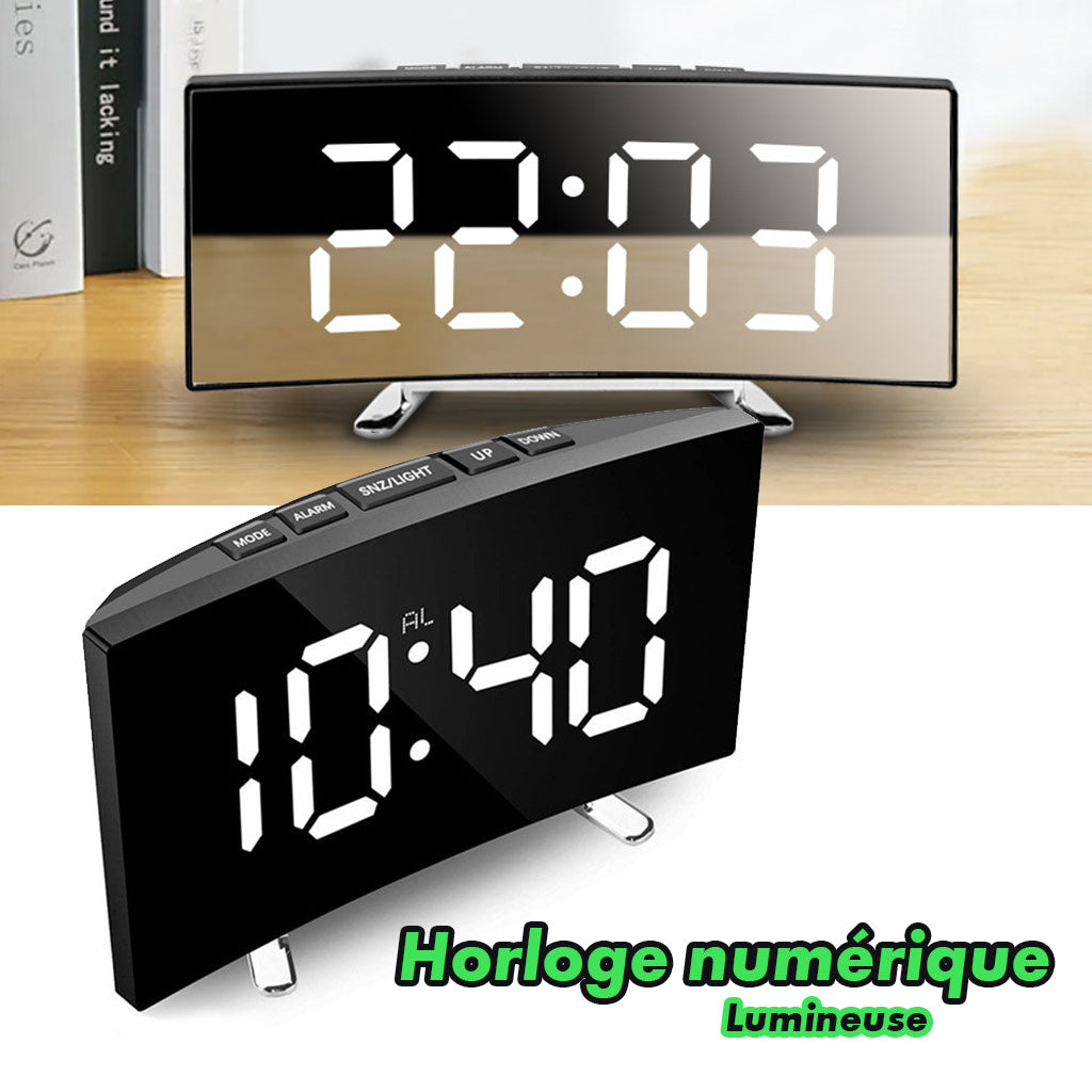 Horloge et réveil thermomètre de table electronique lumineux DT-6507 - تنزوت