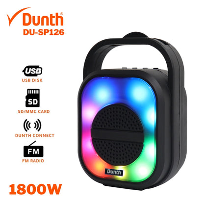 Ampli haut parleur sans fil à batterie rechargable, enceint bluetooth 1800W DUNTH DU-SP126 - تنزوت