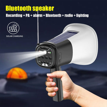 Mégaphone solaire portable pour Enregistrement en Extérieur avec Bluetooth V5.3 – مكبر صوت ومسجل بلوتوث - تنزوت