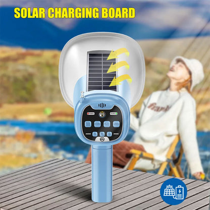 Mégaphone solaire portable pour Enregistrement en Extérieur avec Bluetooth V5.3 – مكبر صوت ومسجل بلوتوث - تنزوت