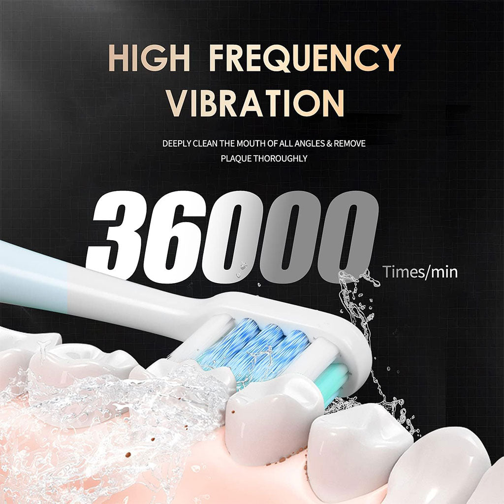 Brosse à dents électrique sonique 6 modes réglables avec 4 têtes – فرشاة أسنان تنزوت