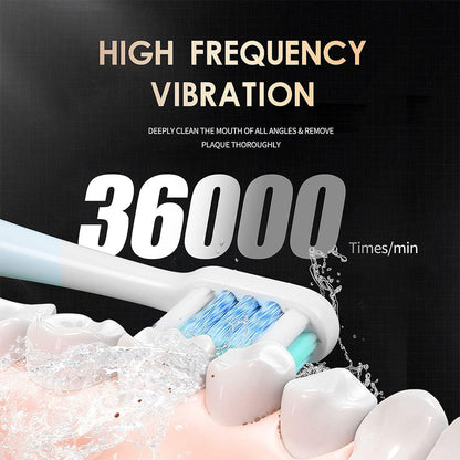 Brosse à dents électrique sonique 6 modes réglables avec 4 têtes – فرشاة أسنان تنزوت
