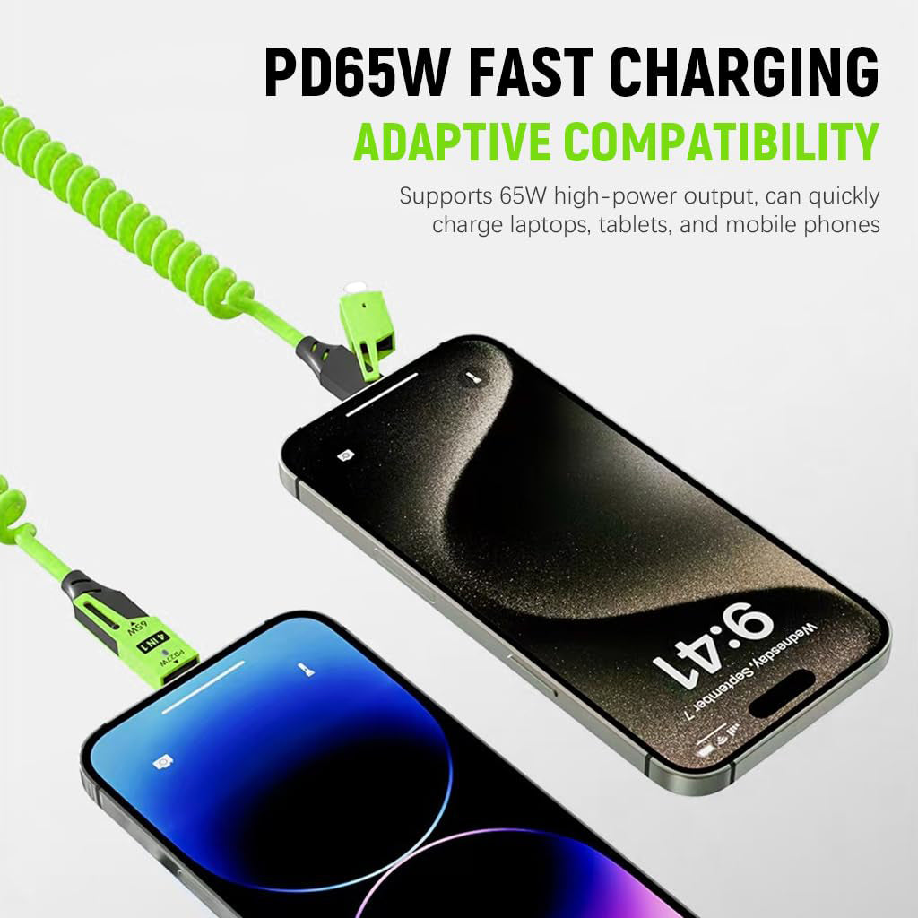 Câble USB 4en1 à Ressort Fast Charge 65 W – كابل شحن سريع تنزوت