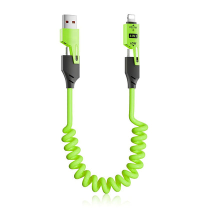 Câble USB 4en1 à Ressort Fast Charge 65 W – كابل شحن سريع تنزوت