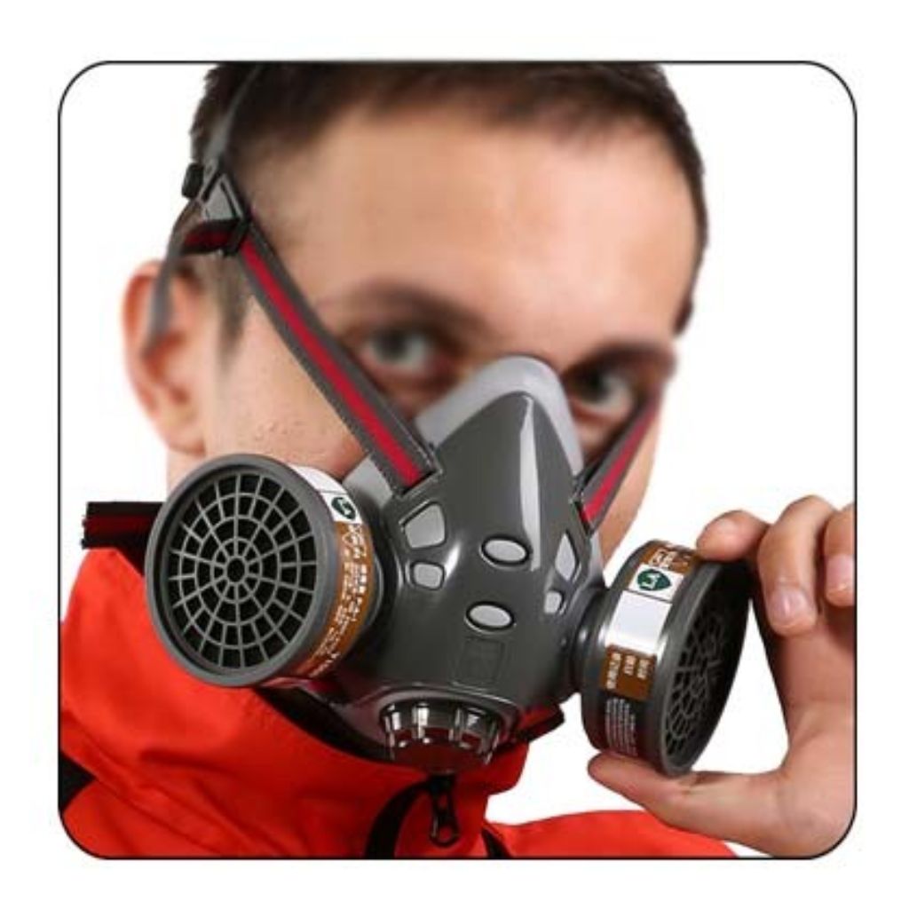 Masque de protection gaz avec 2 filtres au gel de silice – قناع تنفس للحرفيين تنزوت