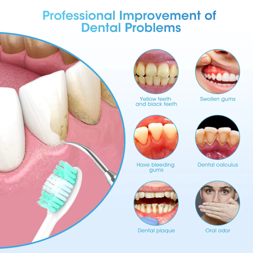 Détartreur dentaire et brosse à dents Électrique 5 Modes avec Miroir – قشارة الأسنان وفرشاة الأسنان الكهربائية 5 أوضاع مع مرآة تنزوت