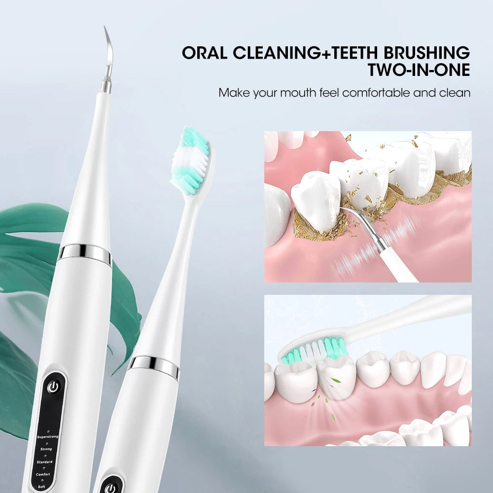 Détartreur dentaire et brosse à dents Électrique 5 Modes avec Miroir – قشارة الأسنان وفرشاة الأسنان الكهربائية 5 أوضاع مع مرآة تنزوت