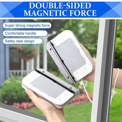 Nettoyeur de Vitres Magnétique Double Face avec Corde Antichute – ممسحة زجاج مغناطسية
