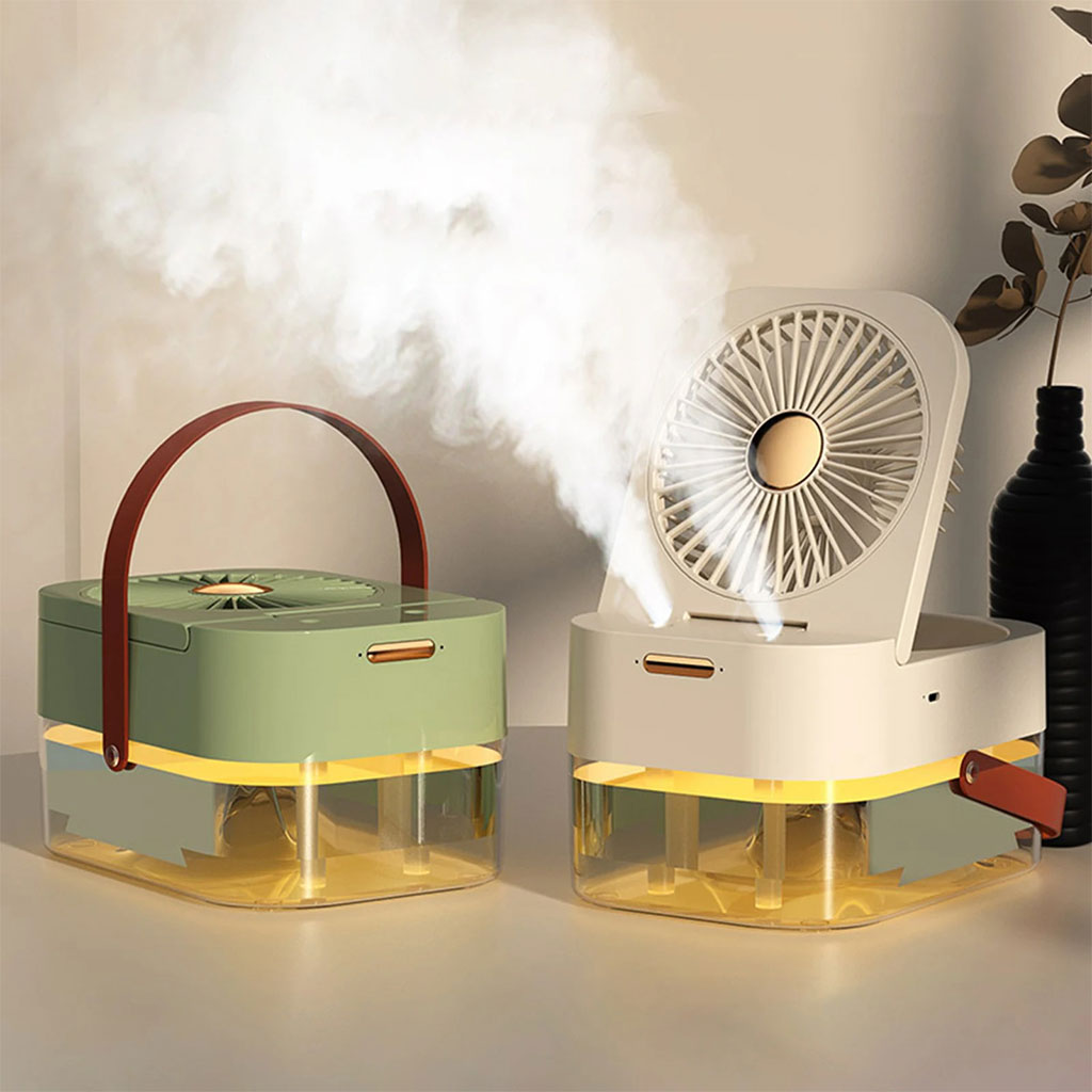 Ventilateur 3 Vitesses et Brumisateur avec Grand Réservoir – مروحة ومعطر جو 2في1 تنزوت
