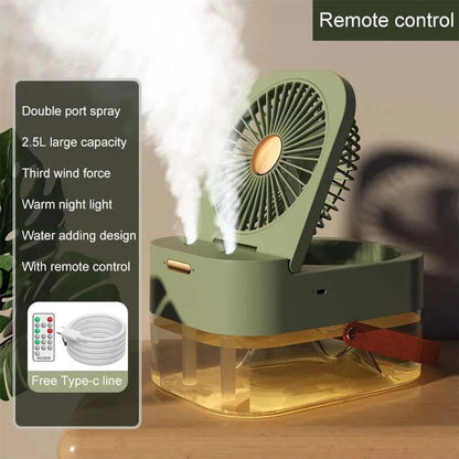 Ventilateur 3 Vitesses et Brumisateur avec Grand Réservoir – مروحة ومعطر جو 2في1 تنزوت