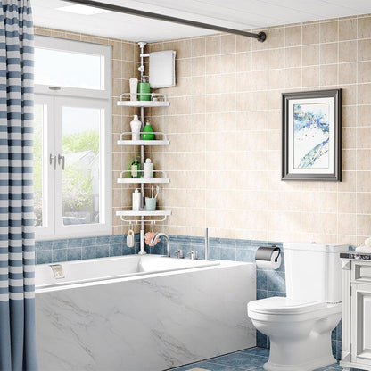 Étagère de douche d’angle à 4 niveaux réglable 320cm – رف حمام قابل للتعديل تنزوت