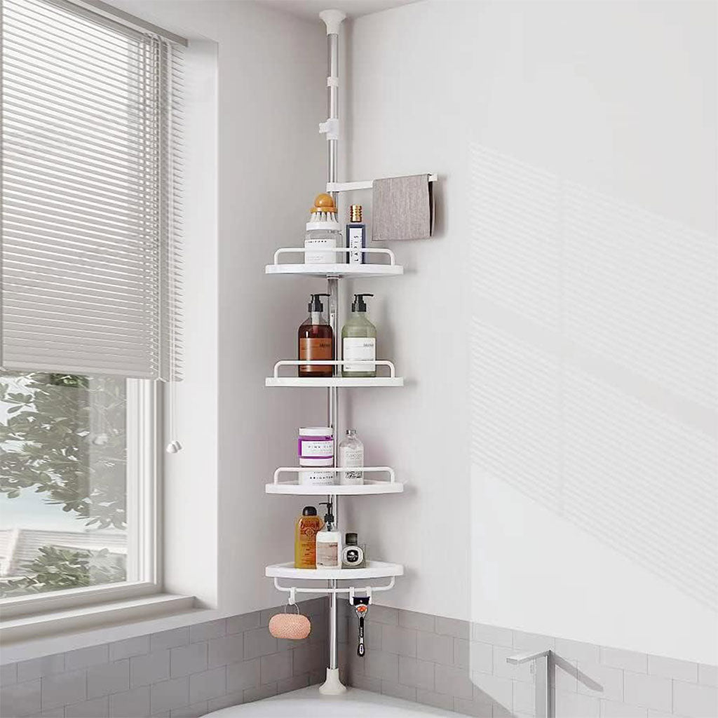 Étagère de douche d’angle à 4 niveaux réglable 260cm – رف حمام قابل للتعديل تنزوت