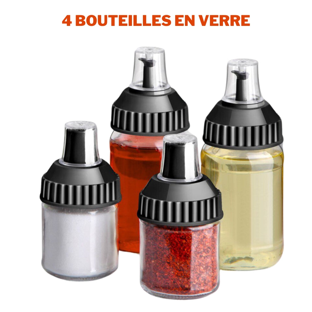 Eminem Ensemble de cuisine 5 Pcs en verre pour épices et huiles تنزوت