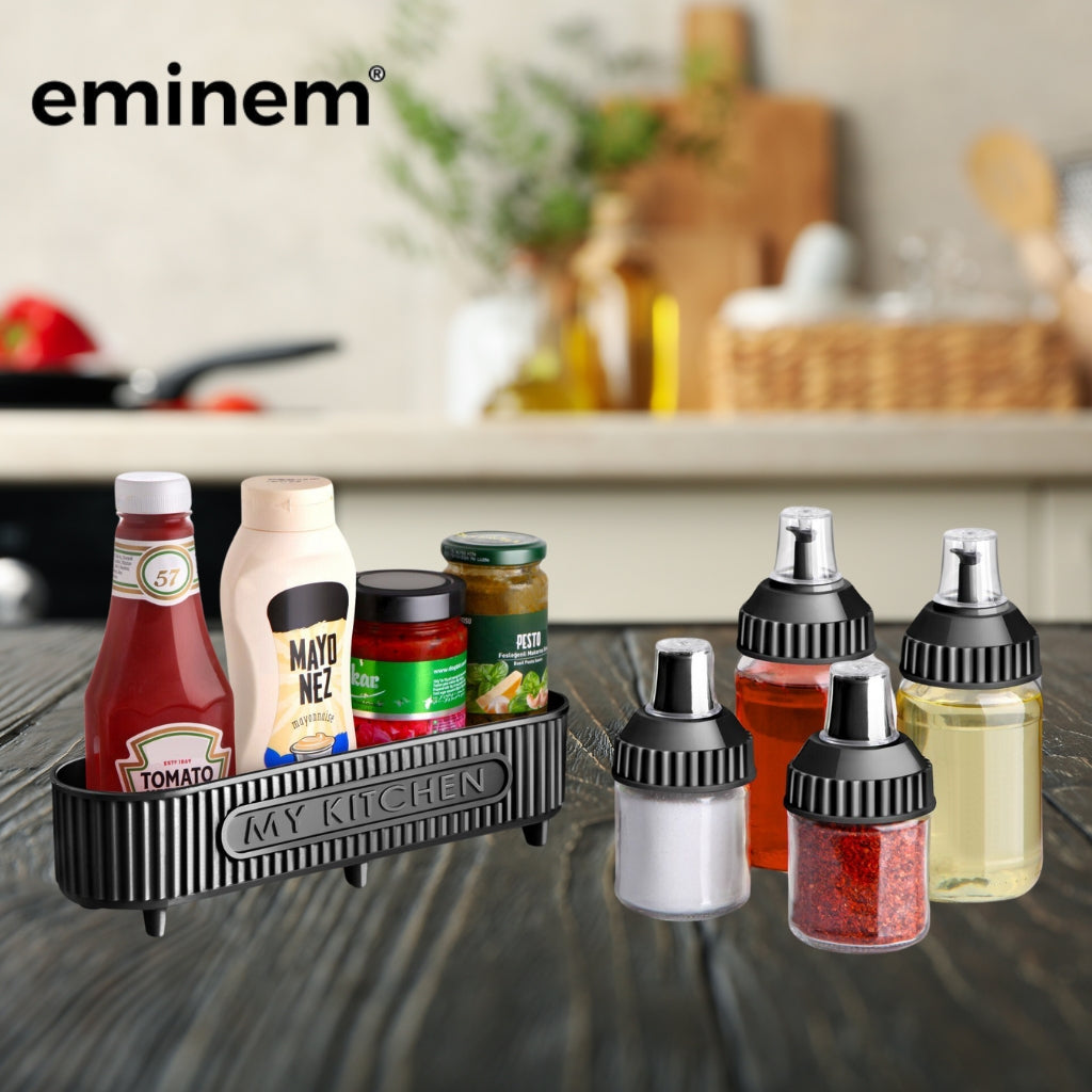 Eminem Ensemble de cuisine 5 Pcs en verre pour épices et huiles تنزوت