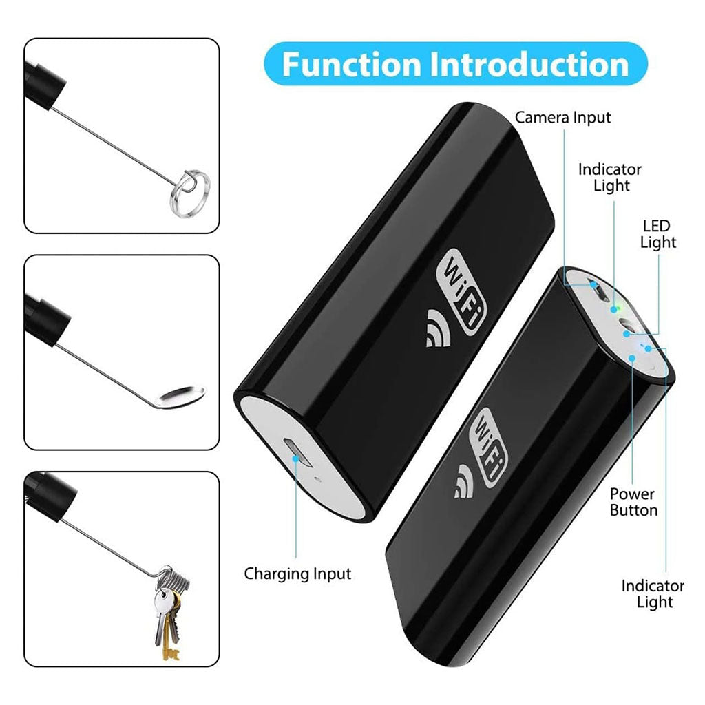 Endoscope WiFi Caméra d’inspection sans Fil 8 mm 6 LED réglables pour Smartphone – كاميرة للمناطق الضيقة - تنزوت