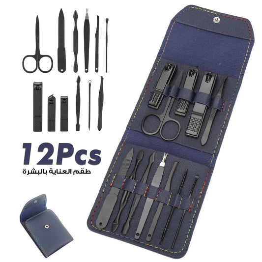 Ensembles 12 pcs de coupe-ongles professionnels en acier inoxydable تنزوت