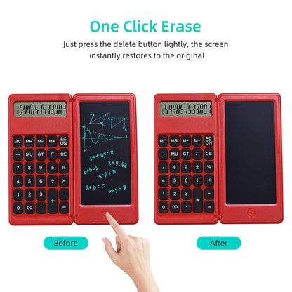 Calculatrice pliable et numérique avec tablette d’écriture LCD 6 pouces – آلة حاسبة ولوحة كتابة 2في1 تنزوت