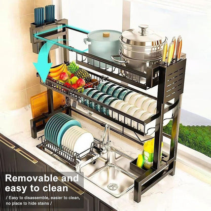 Egouttoir-Vaisselle-Cuisine-Longueur-Extensible-Deux-Niveaux-avec-Grande-capacit-منظم-أواني-قابل-للتمدد.png