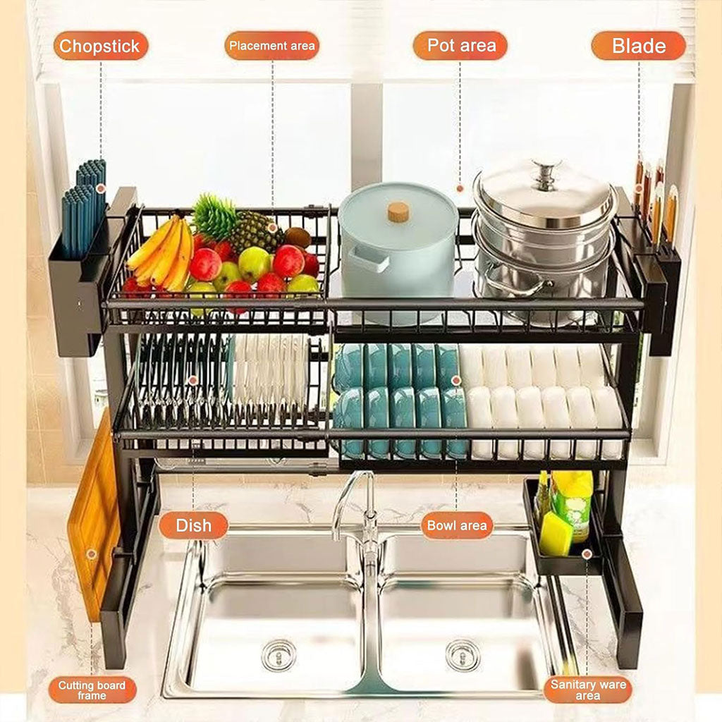 Egouttoir-Vaisselle-Cuisine-Longueur-Extensible-Deux-Niveaux-avec-Grande-capacit-منظم-أواني-قابل-للتمدد.png