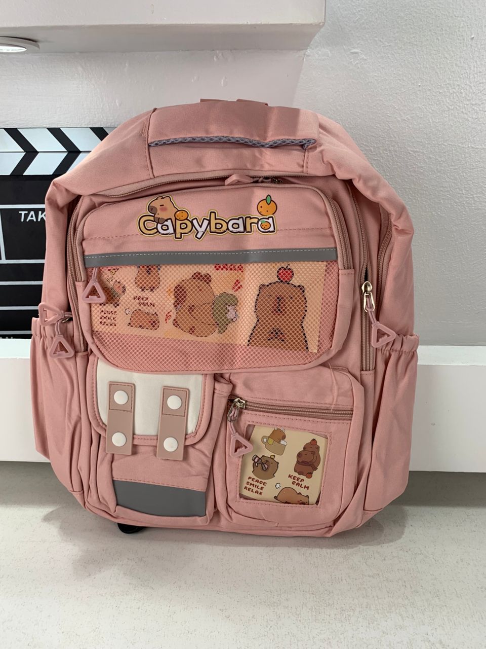 Sac-Dos-Enfant-Kawaii-Capybara-Rose-حقيبة-ظهر-للأطفال-وردي.png