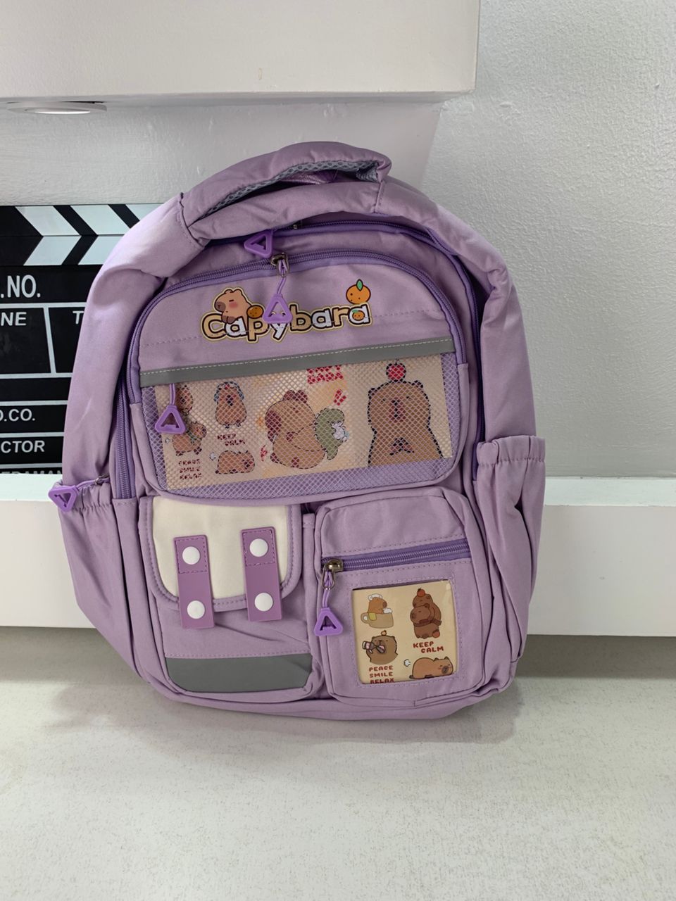 Sac-Dos-Enfant-Kawaii-Capybara-Mauve-حقيبة-ظهر-للأطفال-بنفسجي.png