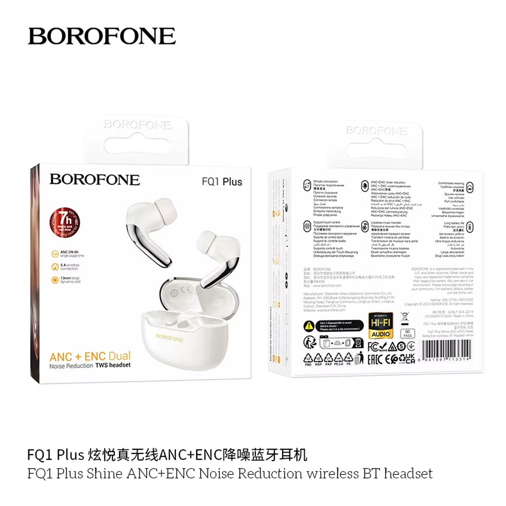 Écouteurs sans fil Bluetooth V5.4 FQ1 Plus ANC BOROFONE – سماعات أذن لاسلكية - تنزوت