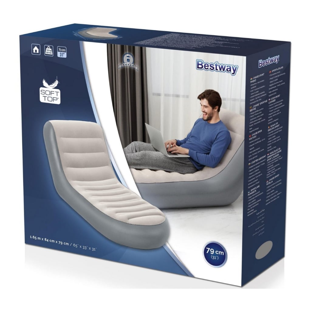 Bestway Chaise Longue Confortable Soft Top Portable 75064 تنزوت