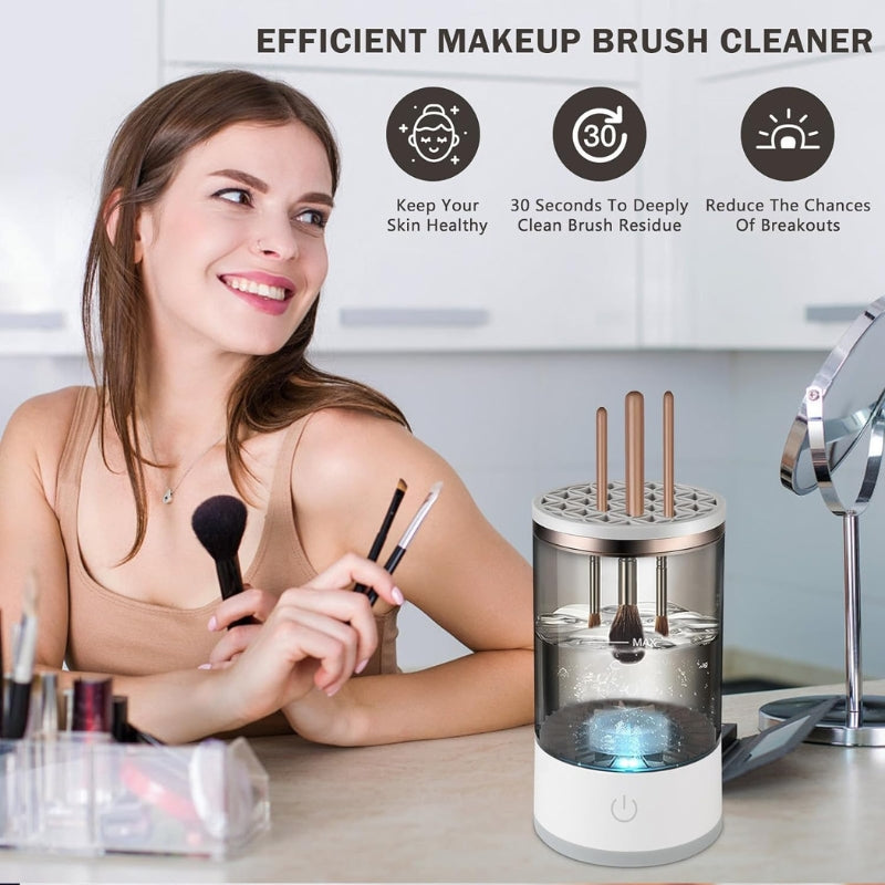Machine de nettoyage de pinceaux maquillage électrique portable 3en1 - منظف ومجفف فرش المكياج الأوتوماتيكي تنزوت