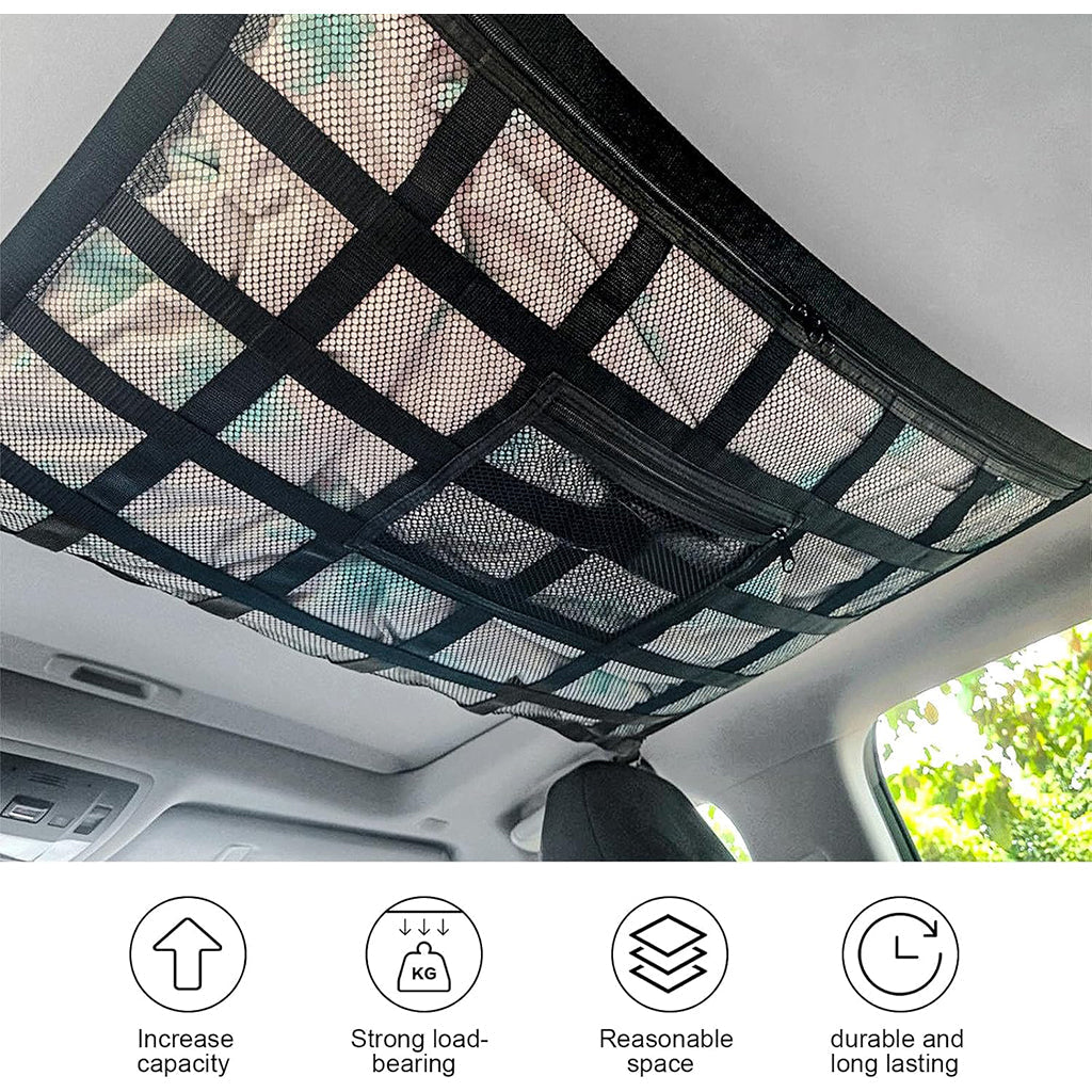 Filet de Rangement pour Toit Voiture Intérieur – منظم أغراض في سقف السيارة تنزوت