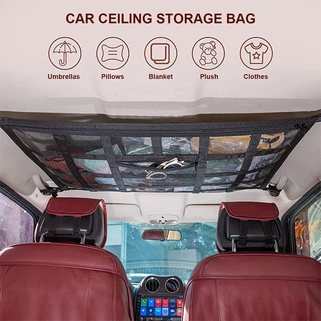 Filet de Rangement pour Toit Voiture Intérieur – منظم أغراض في سقف السيارة تنزوت