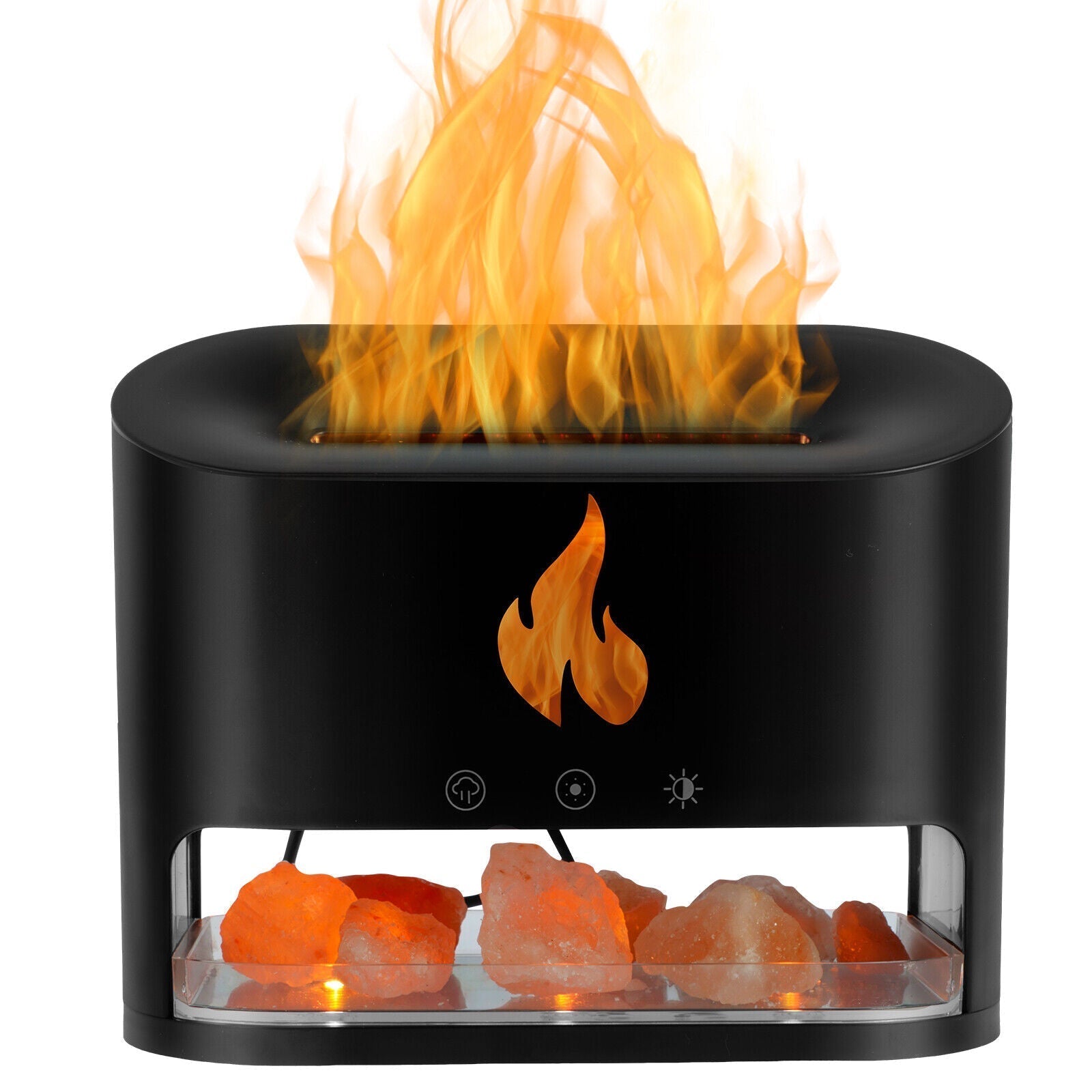 Diffuseur d'huiles essentielles flamme avec des roches de sel de cristal 250ML - موزع روائح الزيوت العطرية باللهب مع صخور الملح الكريستالي 250 مل تنزوت