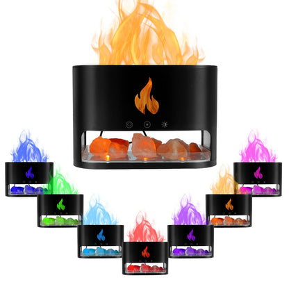 Diffuseur d'huiles essentielles flamme avec des roches de sel de cristal 250ML - موزع روائح الزيوت العطرية باللهب مع صخور الملح الكريستالي 250 مل تنزوت