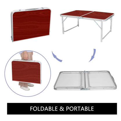 Table pliante valise Portable en métal aluminium 120 x 60 x 70 cm تنزوت