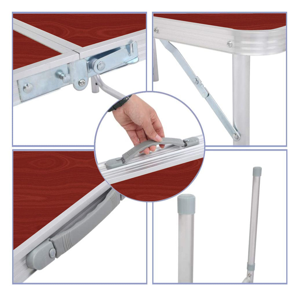 Table pliante valise Portable en métal aluminium 120 x 60 x 70 cm تنزوت