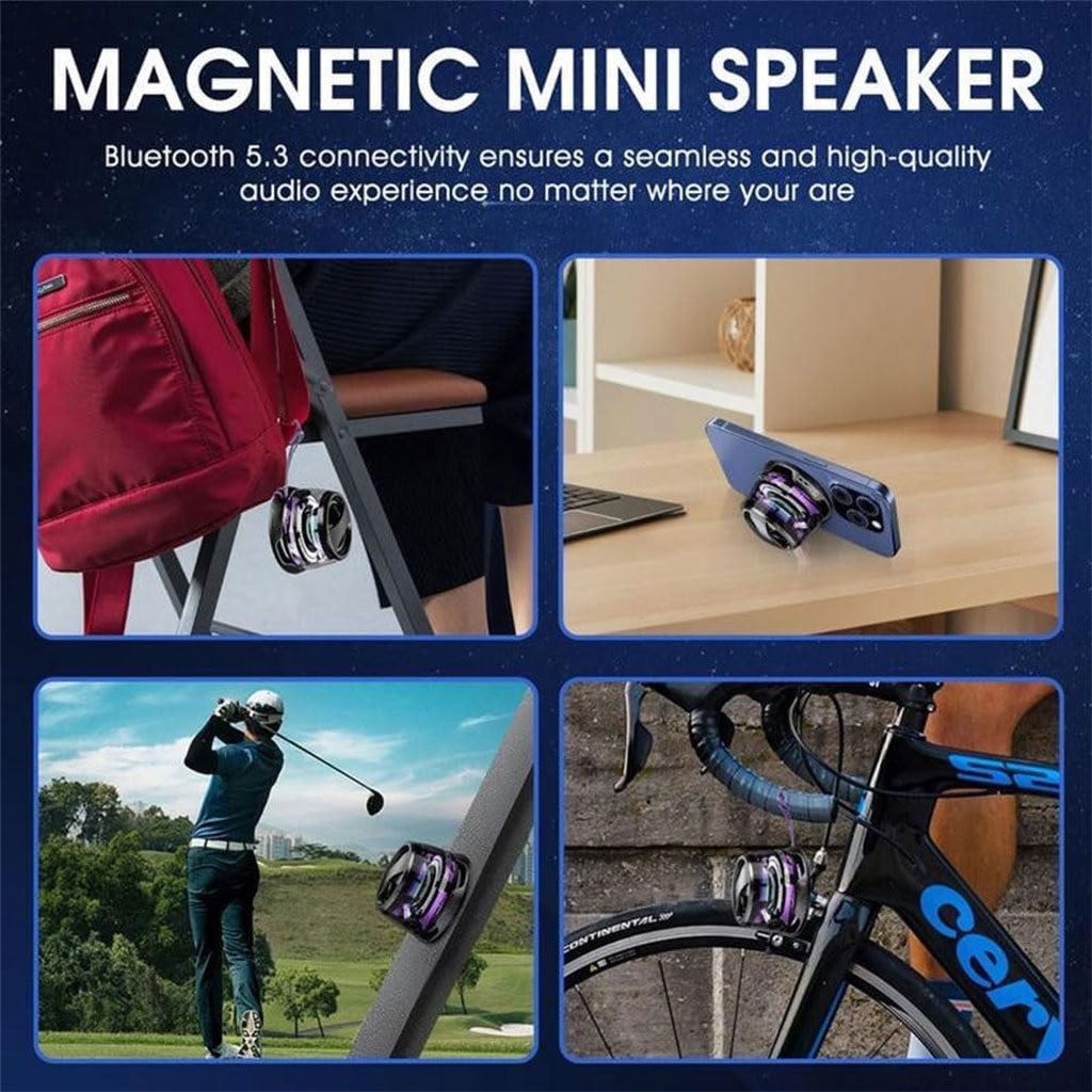 G200 Mini Haut-parleur Bluetooth magnétique sans fil avec lumière RVB – مكبر صوت مغناطيسي ومحمول تنزوت